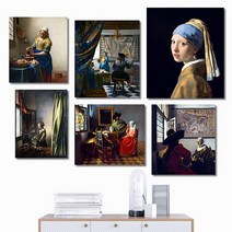 유홍아트 베르메르 명화 그림 캔버스 액자 8종 6호(41x32cm) (5526625), 3.회화의기술알레고리/프레임액자(검정)