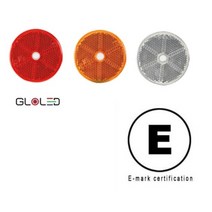 대성부품/KM-112/원형 반사리플렉터/인증/자동차검사/E마크/반사판/트레일러/추레라/캠핑카/화물차/대형트럭/렉카/특장차/차량용/적색/황색/백색/레드/엘로우/화이트/반사기, KM-112 황색