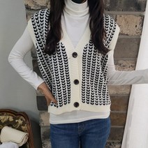 상상그이상 여성용 빗살 니트조끼 부드러운 찰떡 폴라 따뜻한 코디세트 오픈형 브이넥 베스트 사이즈좋은 보풀없는 가성비 좋은 레이어드 편하게 입을 수 있는 조끼세트