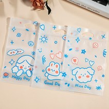 리리월드 감성 귀여운 손잡이 지퍼백 포장 봉투, 50장, 10 나이스굿해피