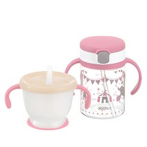 릿첼 AQ 첫걸음 머그 150ml + 빨대컵 200ml 세트, 1세트, 핑크