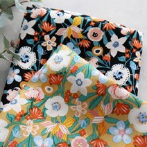 천연꼰사인견원단 꽃마을 2컬러, 블랙