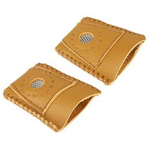 2PCS Large Leather Coin Thimbles Practical Hard-wearing Leather Thimble Cover for Sewing Embroidery, 1, Practical Hard-wearing Leathe
