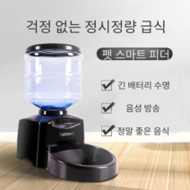 강아지 고양이 사료 급식기 자동 정량 배식기 공급기, B형 배터리 USB 겸용 순환 음료대