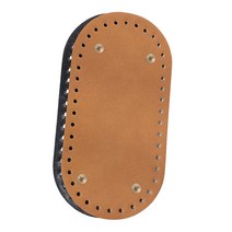 퀼트여왕 소꼬발 타원형 인조가죽 손뜨개 뜨개질 가방바닥, 소꼬발 베이지(20x10cm), 1개