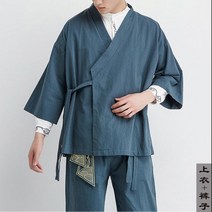 복고풍 빈티지 도포 삼베옷 면마소재 남성 계량 생활한복 여름법복 개량 사물놀이복