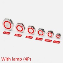 불꺼주는기계 타이머스위치 스마트스위치 12 16 19 22mm 울트라 쇼트 메탈 버튼 터치 스위치 마이크로 트래블 셀프 리셋 인칭 얇은 방수 링 라이트, 없음, Red Light Ring+24V+16mm