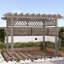 툇마루 정원 전원주택 옥상 조립식 테라스 야외 원두막 정자 파고라, 3x2x2m 그레이