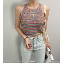 슈잼마켓 / 보카시 홀터넥 크롭 니트 나시