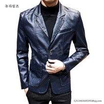 남성 PU정장 봄 가을 캐주얼 코트 슬림 터틀넥 정장 가죽자켓 YD 뉴타임즈 M703J820