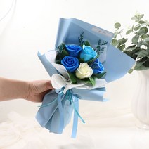 비누장미 꽃다발 졸업 입학 기념일 축하 꽃다발, 11)5송이 파랑 비누장미 꽃다발