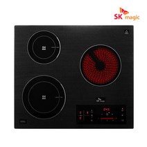 SK매직 인덕션 2구+하이라이트 1구 하이브리드 전기레인지 ERA-BTH32 무료설치 (ERABHI30으로 대체발송), 고객직접설치