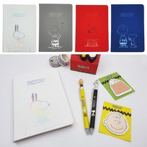 스누피 홀로그램 다이어리 만년형 먼슬리 노트 일기장, 레드