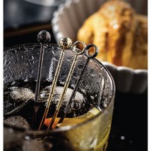 골드 디저트 과일포크 스텐 칵테일픽 칵테일핀 과일꽂이 머들러, 골드링