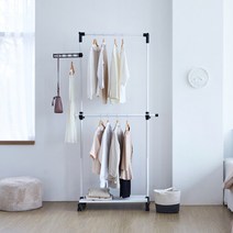 오너클랜 이지온 국민튼튼 이동식 2단 행거 EOR2-800M 선반행거, 옵션2.메이플선반