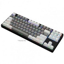 키캡 게임 기계 키보드 87 안티 고스팅 블루 스위치 컬러 백라이트 유선 프로 게이머 노트북 PC, 한개옵션2, 03 Grey White, 한개옵션1