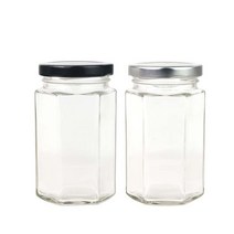 [가인글로벌] 육각쨈250 유리병 40개+실버캡40, 40개, 200ml