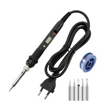 80W Electric Soldering Iron Kit Set Digital Temperature Adjustable Welding Tool Solder Tin With Ir, Set-2_220V EU Plug, 1개