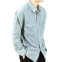 ZCC3308 박스핏 워싱 청남방 셔츠