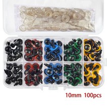 100pcs 안구 인형 액세서리 검은 플라스틱 플러시 안전 눈 장난감 8mm 10mm 12mm DIY 재미 있은 장난감 눈 동물, 100개-10mm