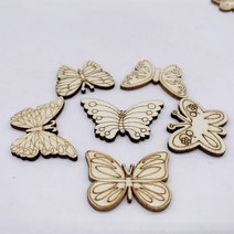 우드버닝 50PCS 3CM 미완성 우드 조각 나무 자연 꽃 컷 아웃 DIY 공예 그림 염색 불타는 받침, 14 N