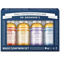 일본직발송 6. 닥터 브로너 (DR.BRONNERS) 닥터 브로너 매직 비누 미니 세트 59ML×4개 유기농 비누 B07PMJ, 평가판 세트_One Color, One Color, 상세 설명 참조0