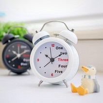 시끄러운알람시계 해머벨 저소음무브먼트 자명종시계, 색상:메탈블랙