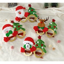 (MH) 민화 크리스마스 반짝이 안경 4종, 눈사람