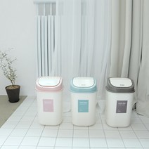 플라코 굿데이 사각 스윙 휴지통 1개 핑크 그레이 민트 4L 8L 14L, 그레이(14L)