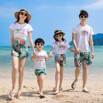 하와이안 여름 가족 바캉스룩 시밀러룩 비치 세트 패밀리룩 해변