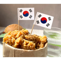한국 국기꼬챙이 과일꼬챙이 칵테일 꽃꼬챙이 일회용 이쑤시개 깃발 꽂기 디저트 스낵 대나무꼬챙이 바 포크, 1000개