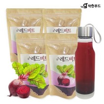 착한푸드 말린비트 비트말랭이 레드비트차 60g X 4봉지, 레드비트차 60g X 4봉지 + 물병 1개
