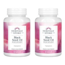 헤리티지 스토어 냉압착 블랙커민 흑쿠민 씨드 시드 오일 650mg 90캡슐 2통