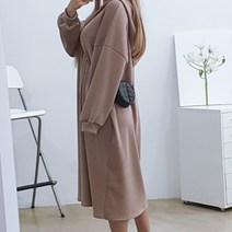 오버핏 기모 후드 니트 롱원피스 3색