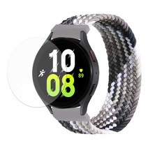 스페이스쉴드 갤럭시워치5 40mm 44mm 호환 브레이드 솔로루프 스트랩 25color 필름 1매 증정 솜사탕 포카리 단독색상 3+1, M, 샤이닝블랙