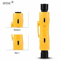 HTOC 동축 케이블 스트리퍼 RG59 RG11 RG7 RG6 용 더블 엔드 동축 스트리핑 와이어 커터 고품질 전기 수리 도구, [1] Coaxial Stripper