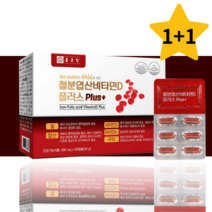 종근당 임산부 철분제 여성 어린이 헤모글로빈 영양제 햄철 헴철, 종근당 철분엽산비타민D 1+1박스