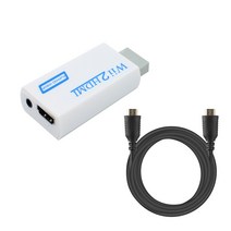 닌텐도 위 컨버터 전용 TV 변환 젠더 Wii to HDMI 연결 케이블 2M 포함, 1