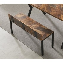 빈티지풍 철제 2인용 벤치 의자(100cm 4컬러) 예쁜 평 체어 형 밴치 식탁, 화이트