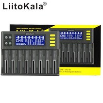 18650 충전기 LiitoKala Lii-S12 12 슬롯 배터리 20700 26650 21700 14500 10440 16340 1.2V 3.7V 4.2V 라이온 배터리용, [01] S8, [01] US
