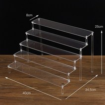 선반장 앵글 메탈 철제 원목 스피드랙 베란다 주방 틈새 다용도 clear acrylic display stand for anime 피규어 cupcake shelf 디저트 홀더, 5단 40x8cm