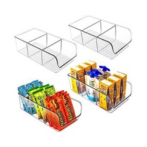 Eooch Pantry Organization and Storage Bins with Dividers – Perfect Kitchen or Storage Fridge Organiz, 4 Pack