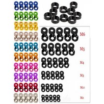 고무와셔 오링 실리콘 구리 스텐 10pcs 알루미늄 와셔 m2m2.5m3m4m5m6 다채로운 양극 처리 접시머리 볼트 와셔 가스켓, m3, 금