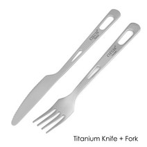 캠핑 아웃도어 접이식 테이블 경량 우드 알루미늄 티타늄 식기 세트 캠핑 피크닉 하이킹, 07 Knife Fork