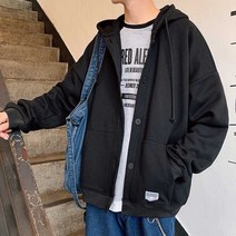 집업 데일리 커플템 간절기 코디 단추 스타일 아우터 오버사이즈룩후드_[230301EA]