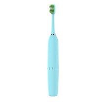 전동칫솔 휴대용 음파 전동 칫솔 방수 배터리 성인용 모발 미백 가정용, 04 하늘색