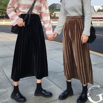 그란데 GSK001 빅사이즈 가능한 벨벳 롱 스커트