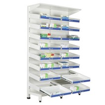 의약품캐비닛 실험실 연구실 약국 병원 선반 보관함, 상세 페이지 참고, 단면 6단 슬라이드 레일 2개