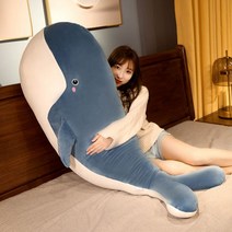 대형 모찌 고래 인형 베개 바디필로우 침대용 쿠션, 블루