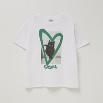시엔느 [29CM 단독] Love Cat Graphic Top (Green)